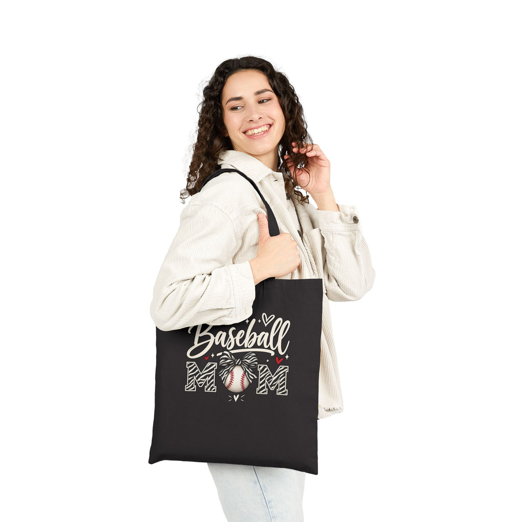 Tote Bag — "Baseball Mom" Canvas Tote, Cute Sports Mom Gift