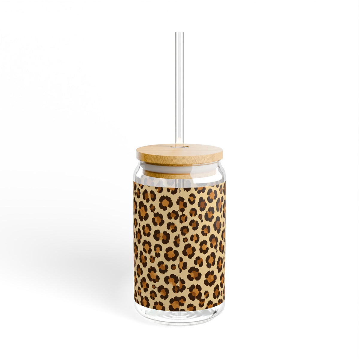 Leopard Print 16oz Sipper Glass – Reusable Straw Tumbler