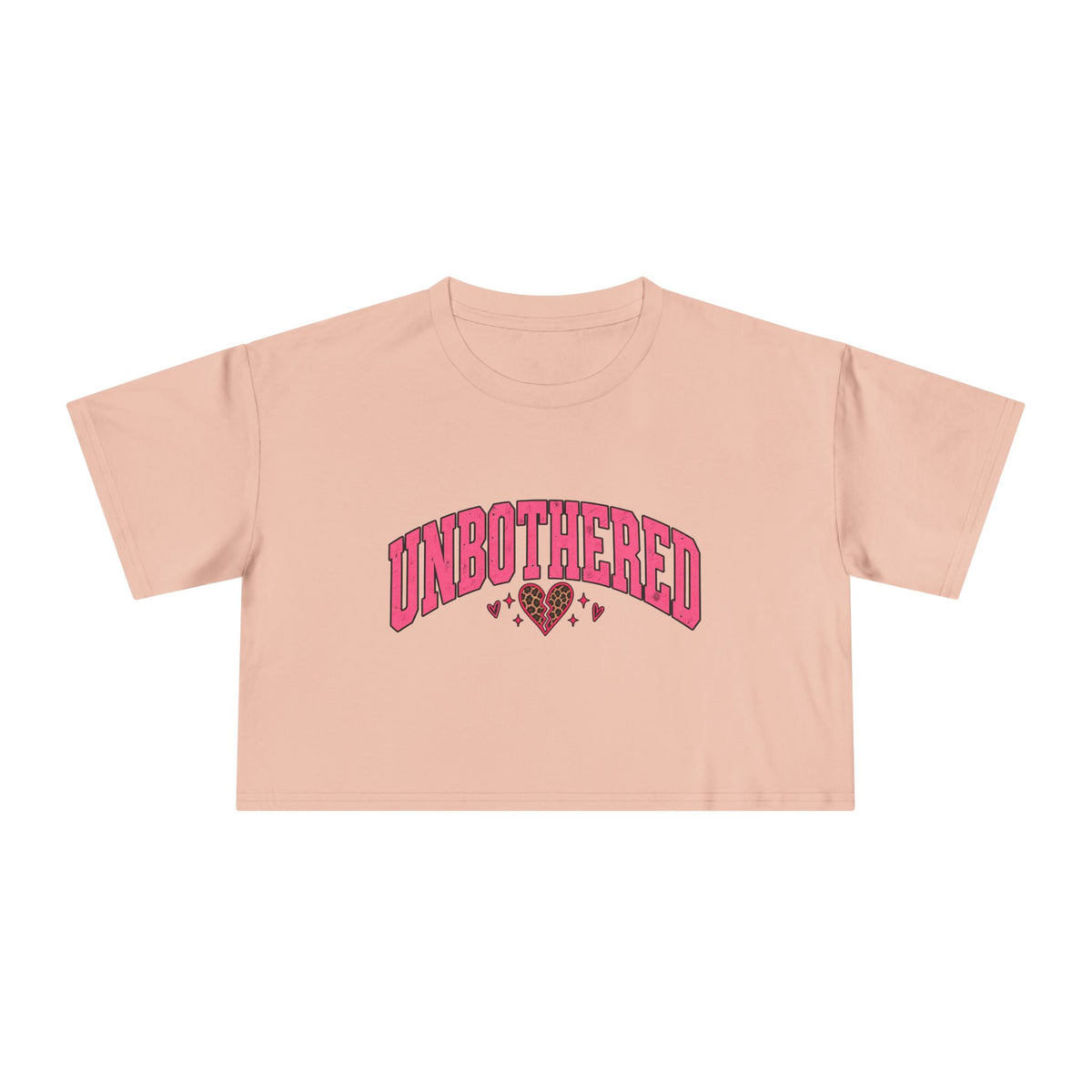 Unbothered Leopard Heart Crop Tee
