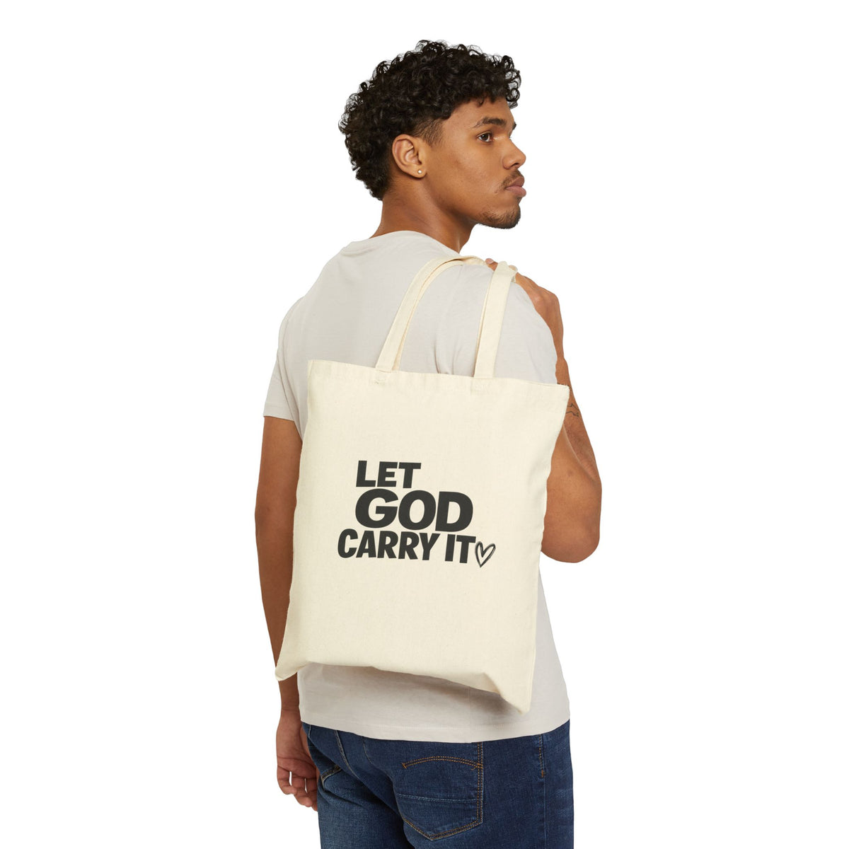 Let God Carry It Canvas Tote