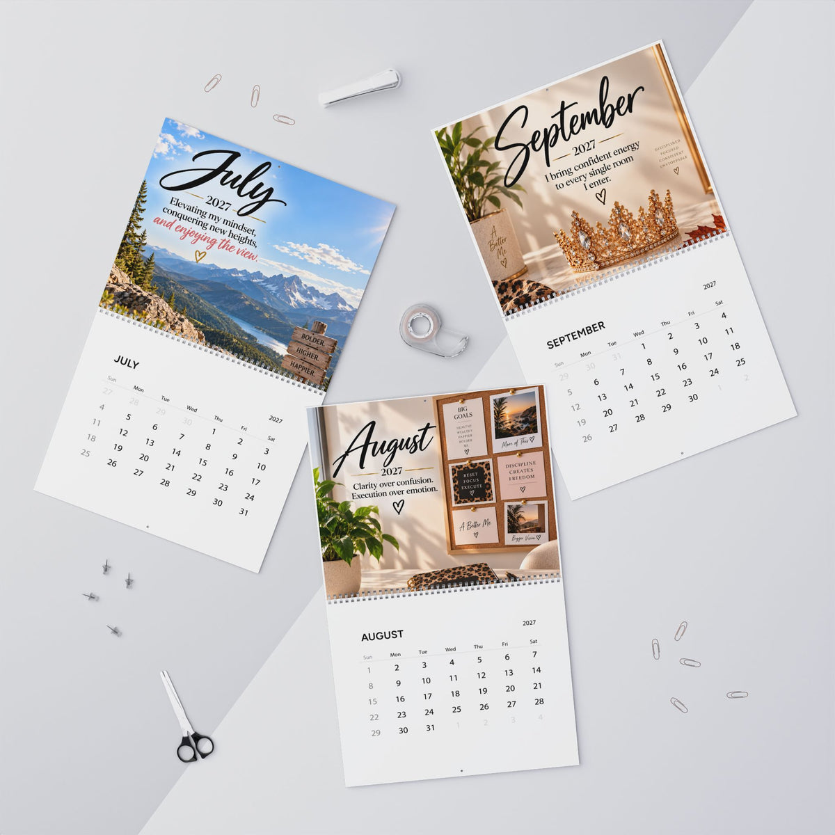 2027 Her Year: Faith • Focus • Strength • Growth Motivational Wall Calendar