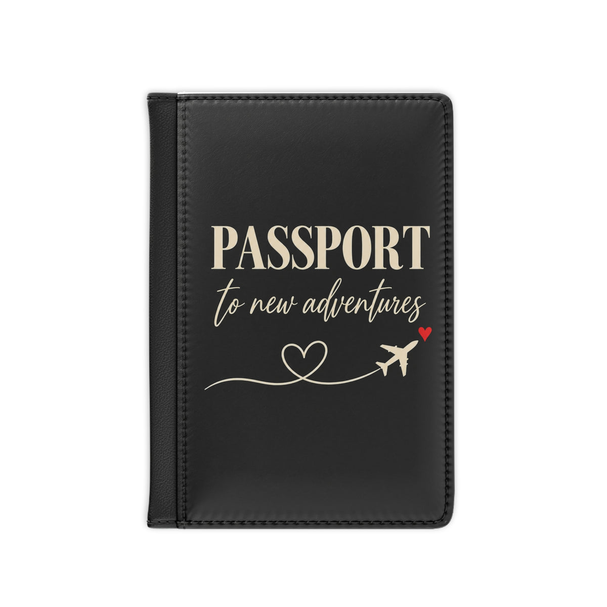 Passport to New Adventures | Classic Black Travel Passport Cover