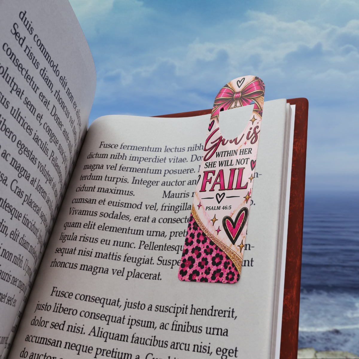 God Is Within Her Psalm 46:5 Pink Cheetah Bookmark