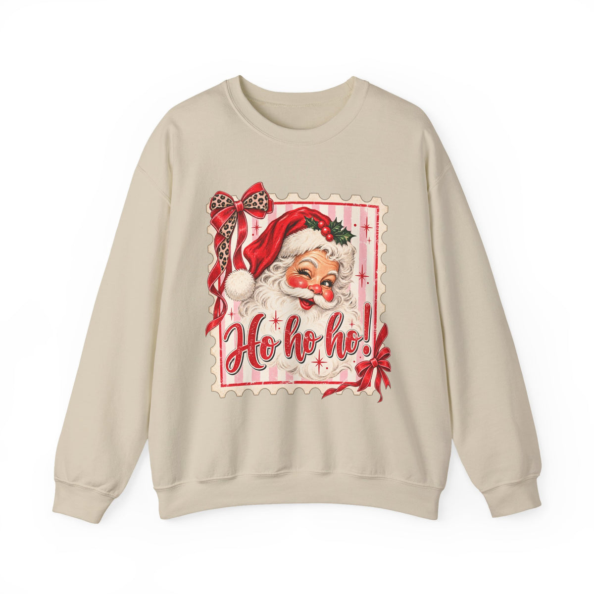 Vintage Santa Ho Ho Ho Christmas Crewneck Sweatshirt | Cute Holiday Pullover