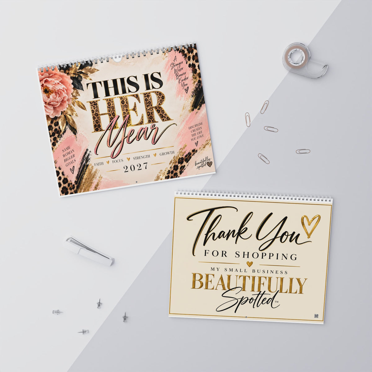 2027 Her Year: Faith • Focus • Strength • Growth Motivational Wall Calendar