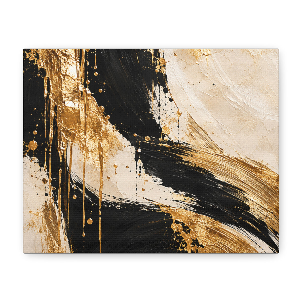 Black & Gold Luxe Abstract Canvas | Spotted at Home