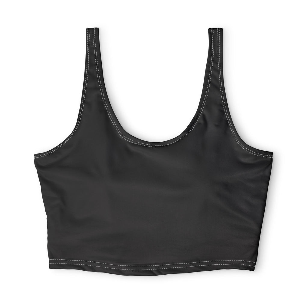 Minimal Black Sports Bra — 'beautélle' Printed Active Crop Top