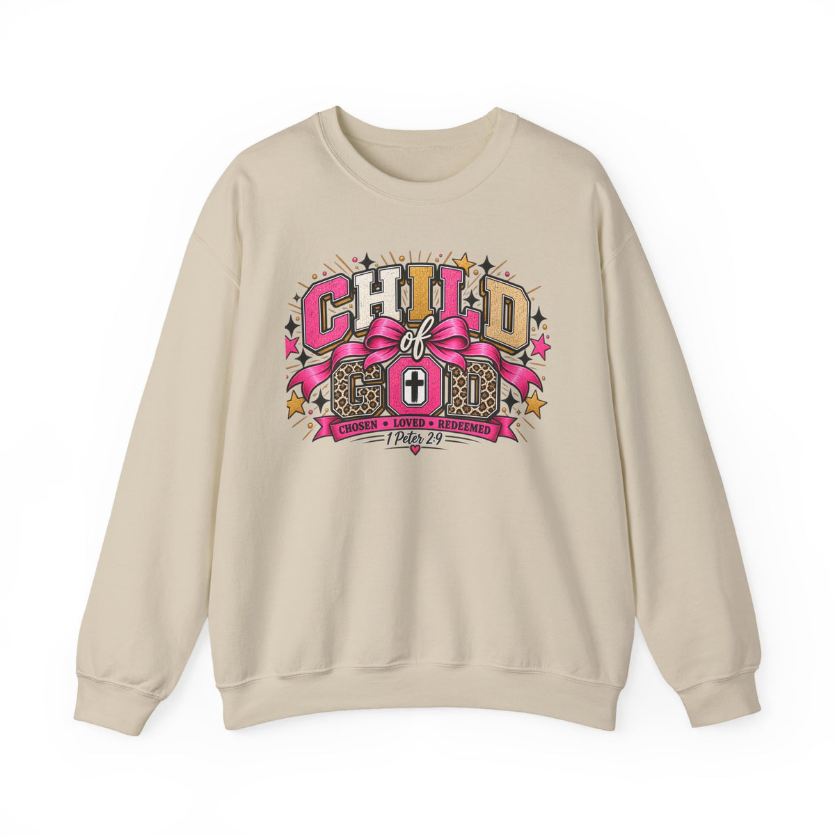 Child of God Sweatshirt | Christian Kids Faith Crewneck | Chosen Loved Redeemed