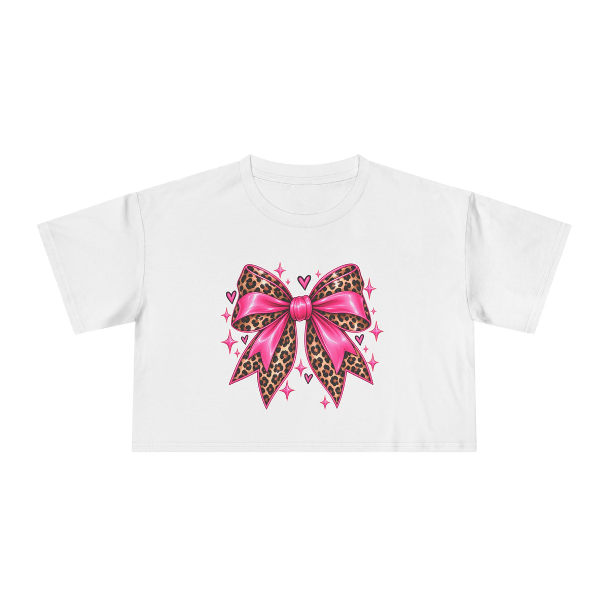 Spotted & Sweet Leopard Bow Crop Tee