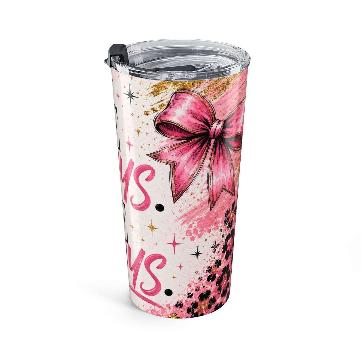She Prays She Slays 20oz Insulated Tumbler – Pink Faith & Leopard Travel Cup