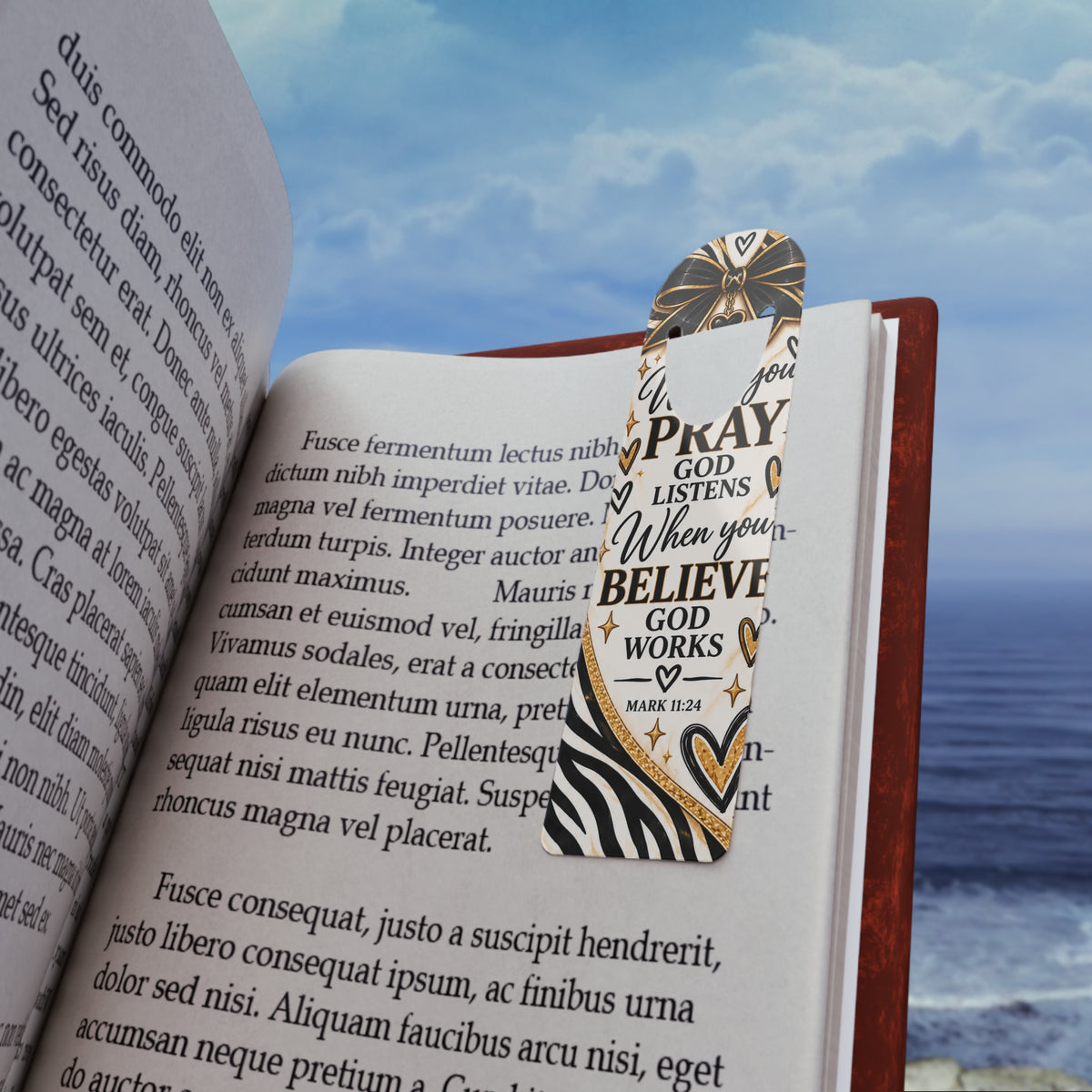 When You Pray God Listens Mark 11:24 Zebra Bookmark