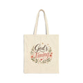 God's Timing Canvas Tote Bag — Inspirational Floral Faith Shopper