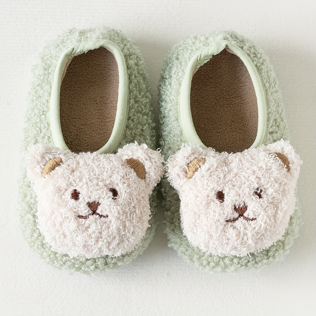 Lil Loves Cozy Bear Toddler Slipper Socks – Soft Non-Slip Indoor Shoes