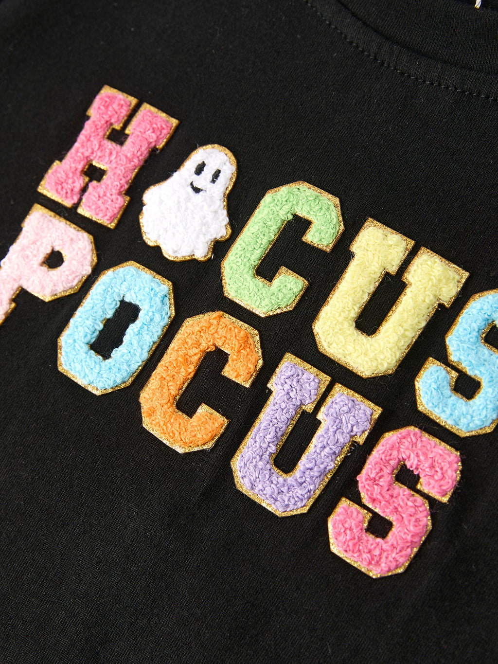 Hocus Pocus Halloween Black Top & Pink Bell Bottom Set – Girls
