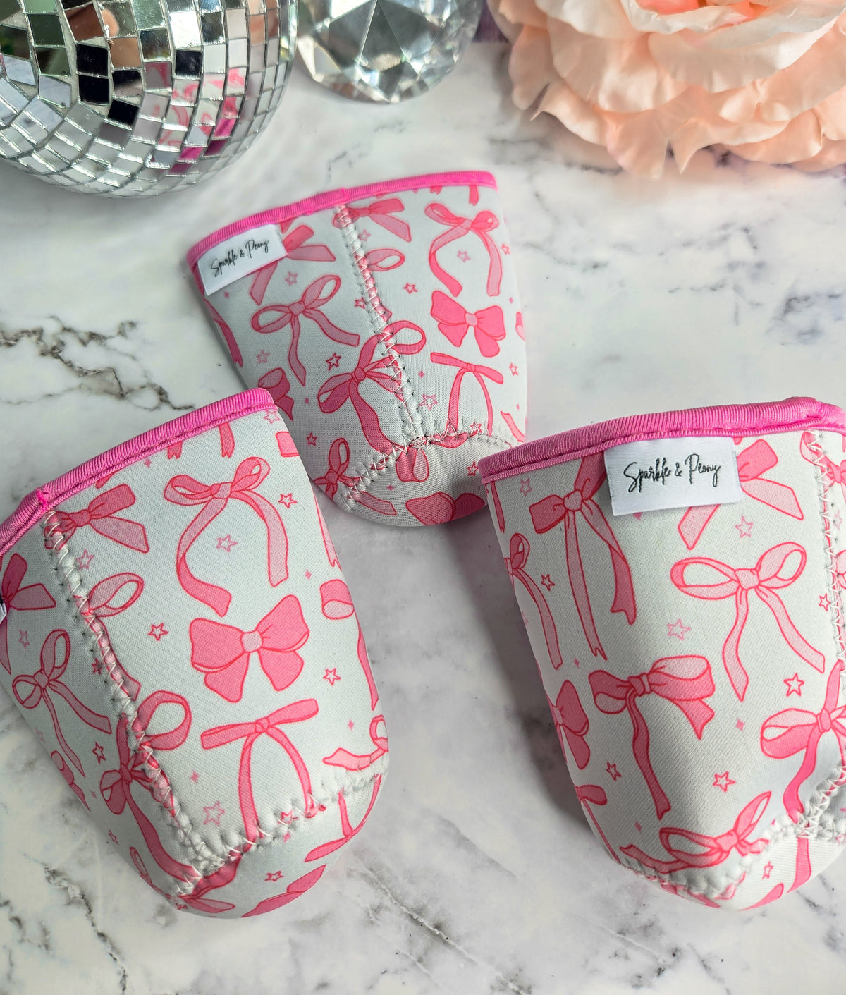 Pretty Little Bows | Pink Iced Coffee Sleeve