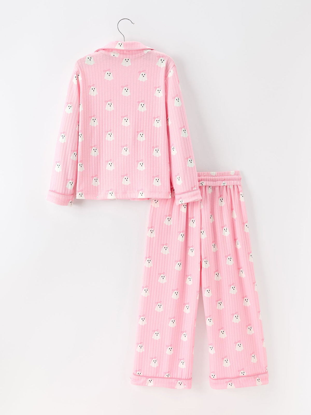 Halloween Ghost Pink Pajama Lounge Set - Kids & Adult Matching Styles