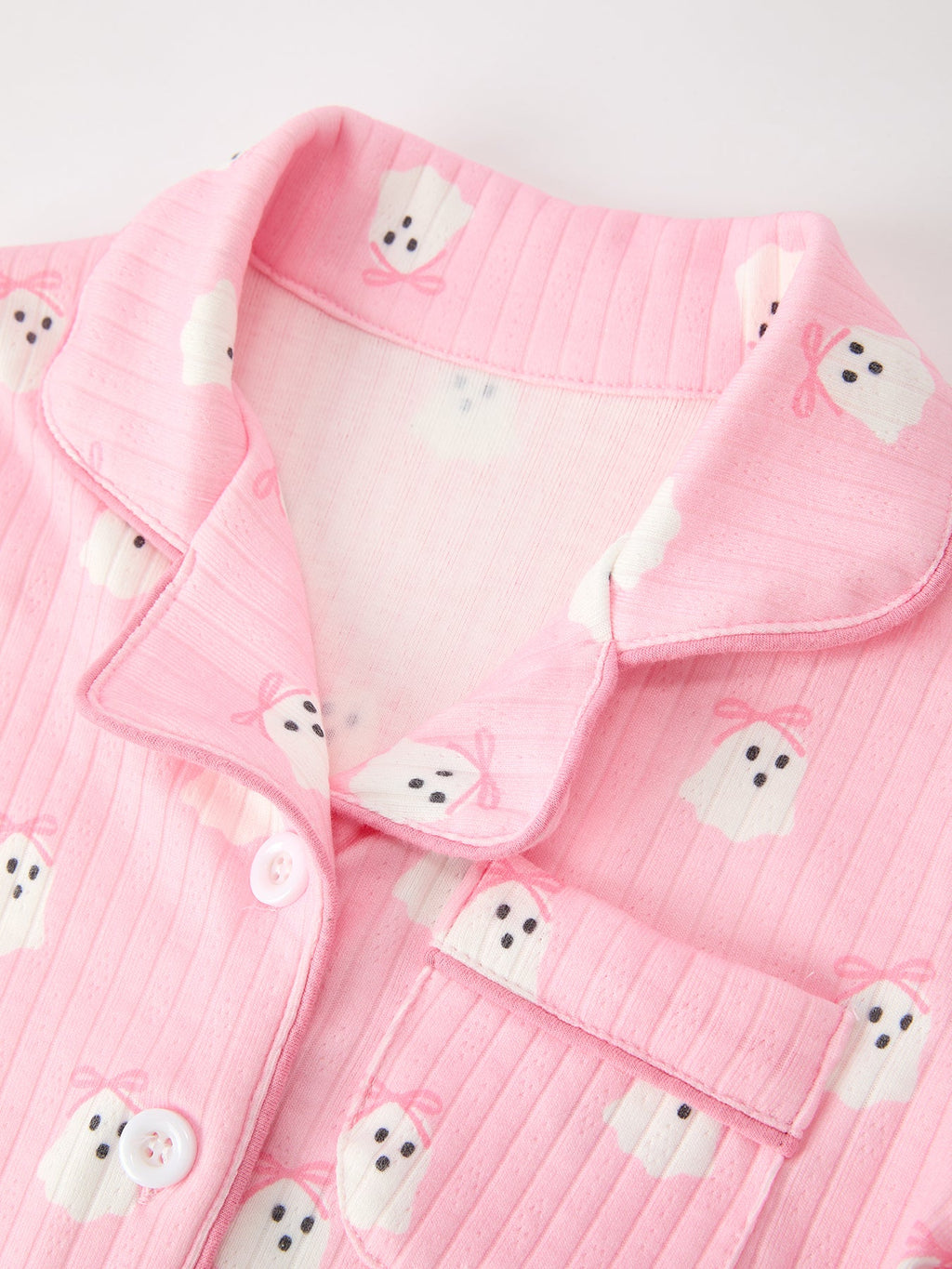 Halloween Ghost Pink Pajama Lounge Set - Kids & Adult Matching Styles