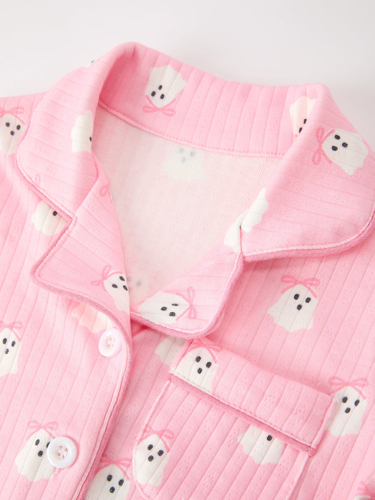 Halloween Ghost Pink Pajama Lounge Set - Kids & Adult Matching Styles