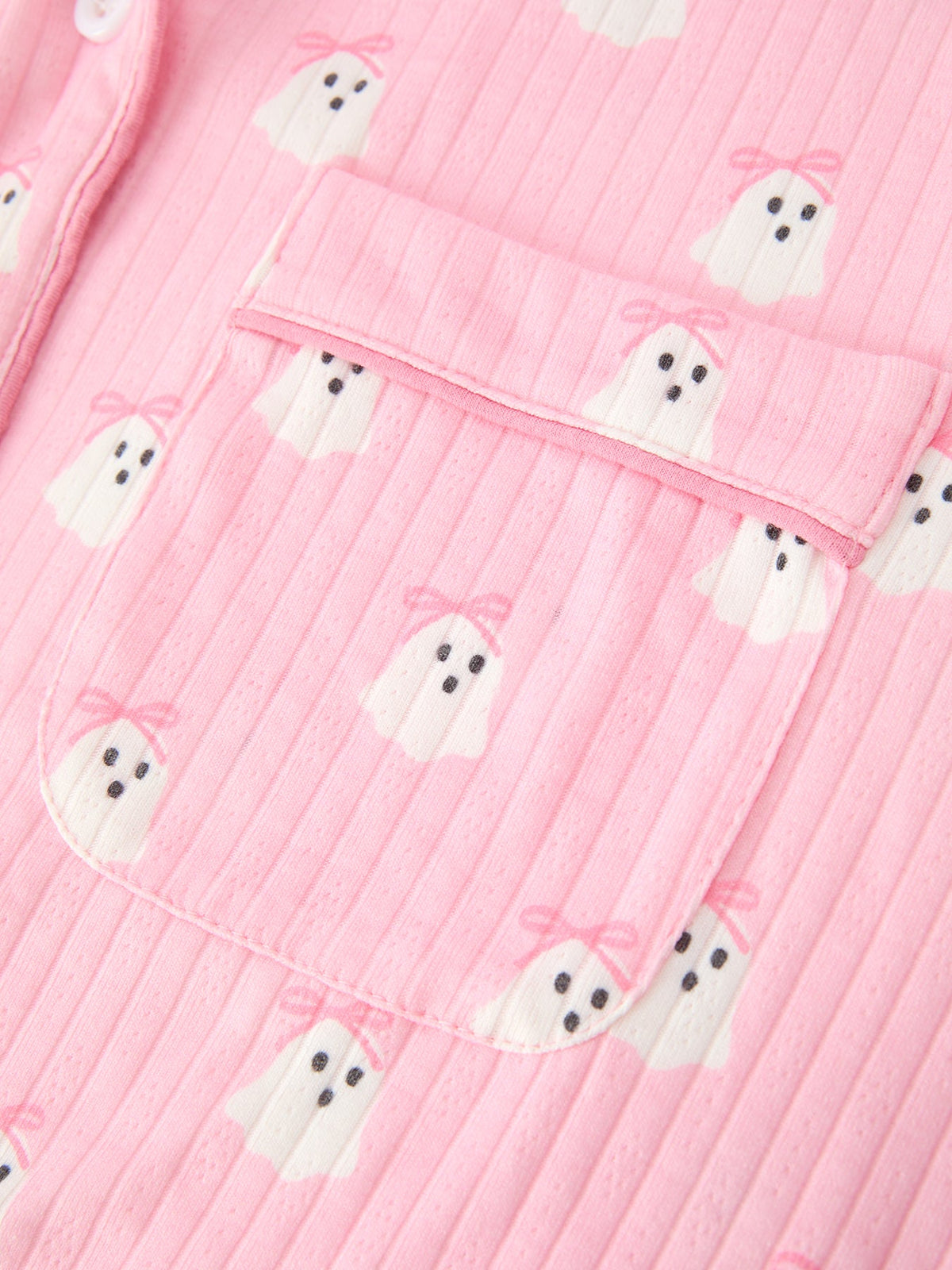 Halloween Ghost Pink Pajama Lounge Set - Kids & Adult Matching Styles