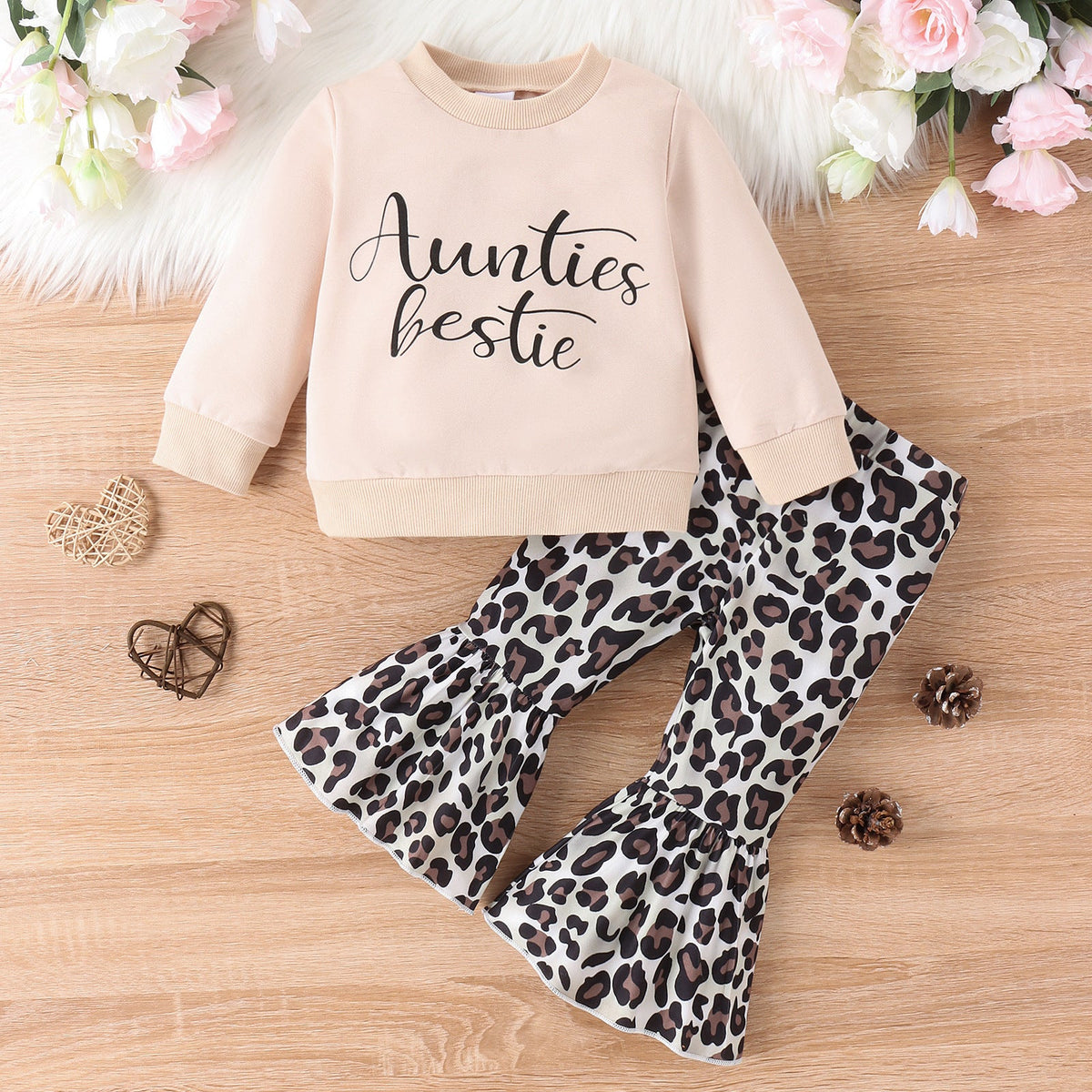 Mama’s & Auntie’s Bestie Leopard Bell Bottom Set