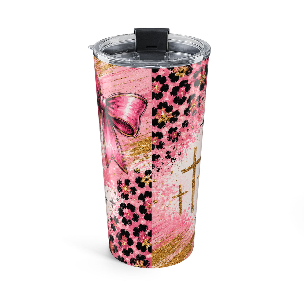 She Prays She Slays 20oz Insulated Tumbler – Pink Faith & Leopard Travel Cup