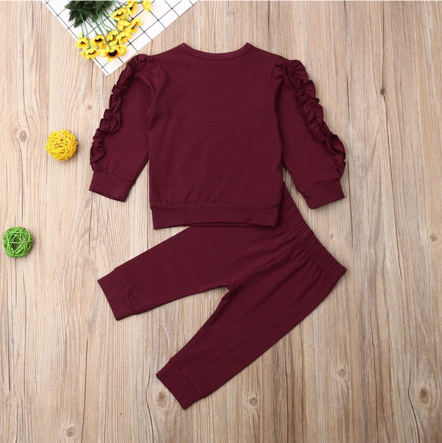 Little Loves Ruffle Lounge Set | 2-Piece Baby & Toddler Outfit