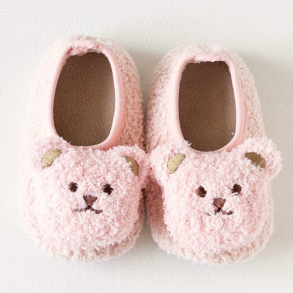 Lil Loves Cozy Bear Toddler Slipper Socks – Soft Non-Slip Indoor Shoes