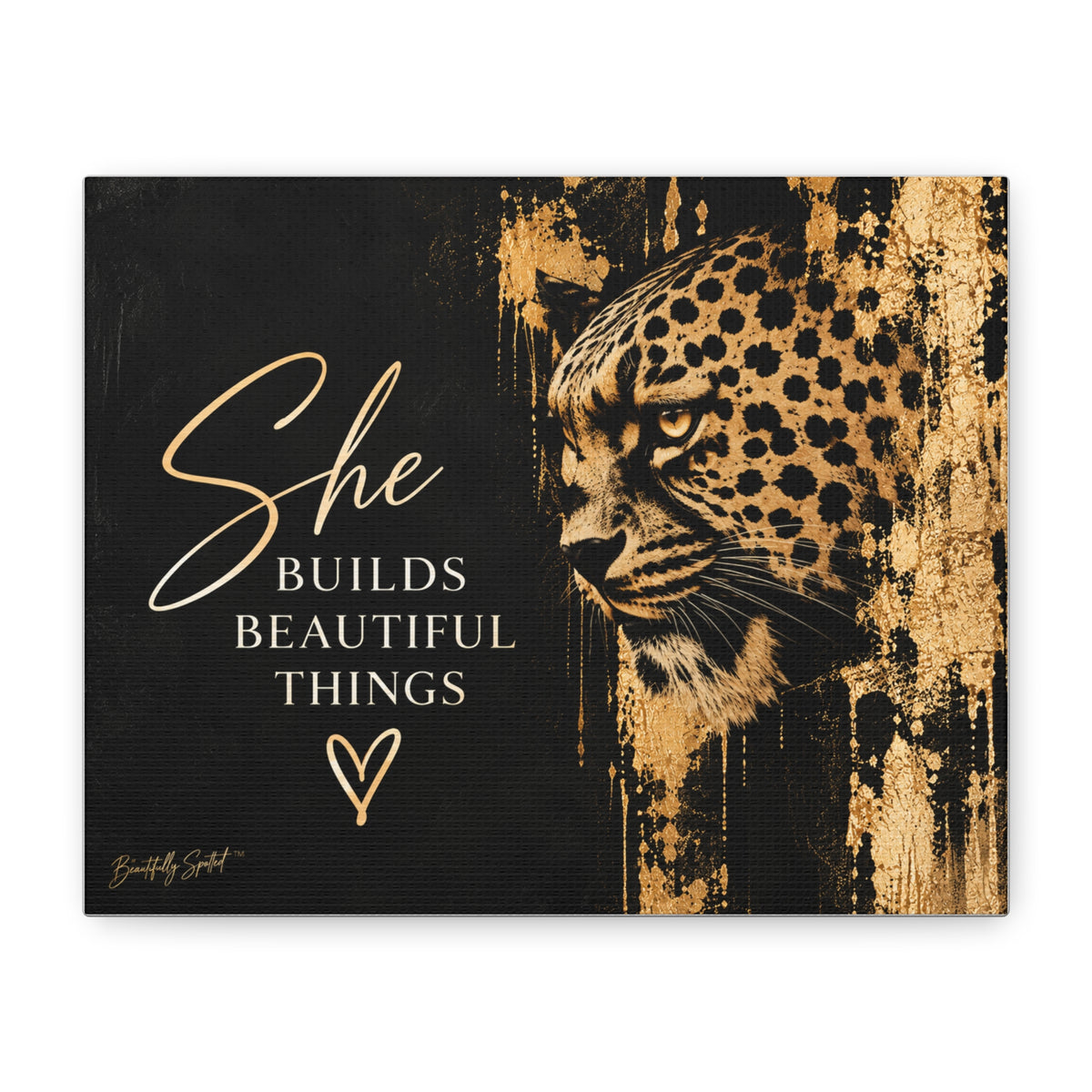 She Builds Beautiful Things Leopard Canvas | Spotted at Home