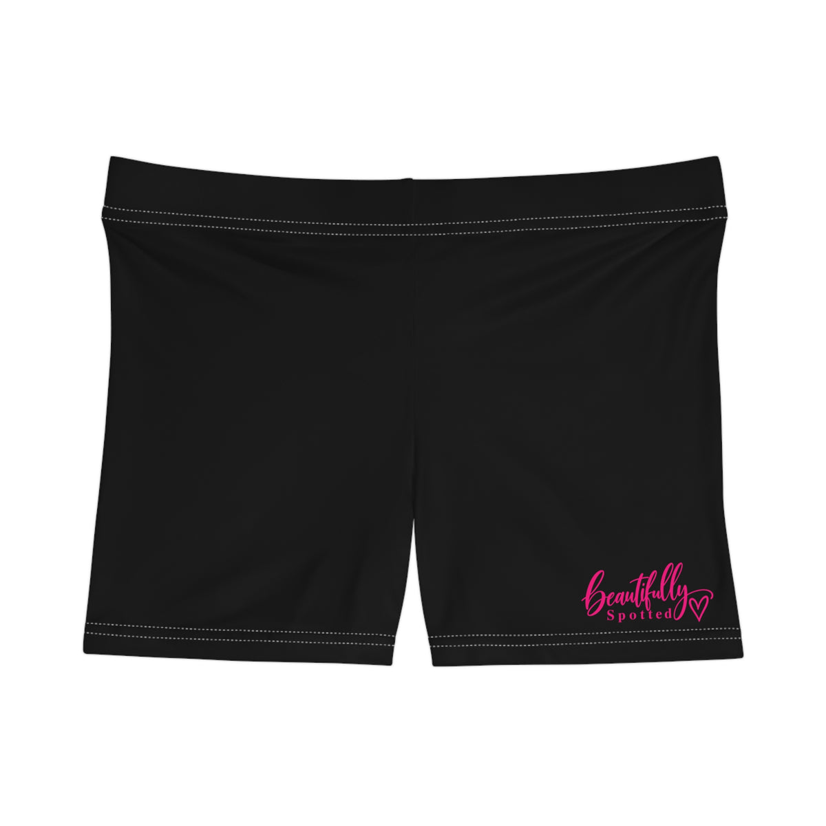 Beautifully Spotted Signature Active Shorts | Black & Hot Pink