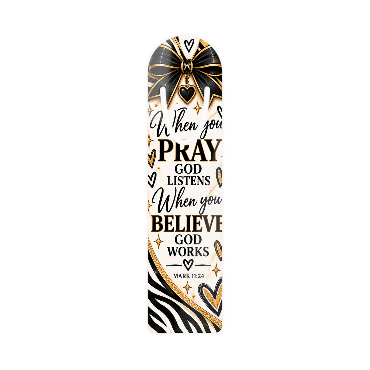 When You Pray God Listens Mark 11:24 Zebra Bookmark