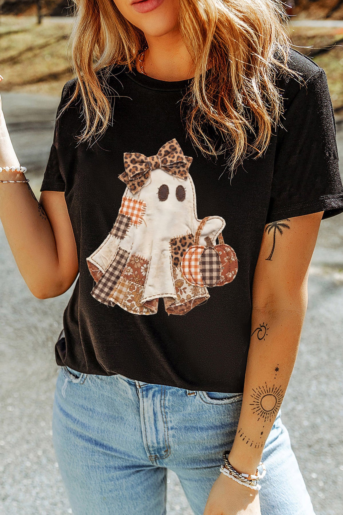 Spotted Boo Leopard Bow Graphic Tee