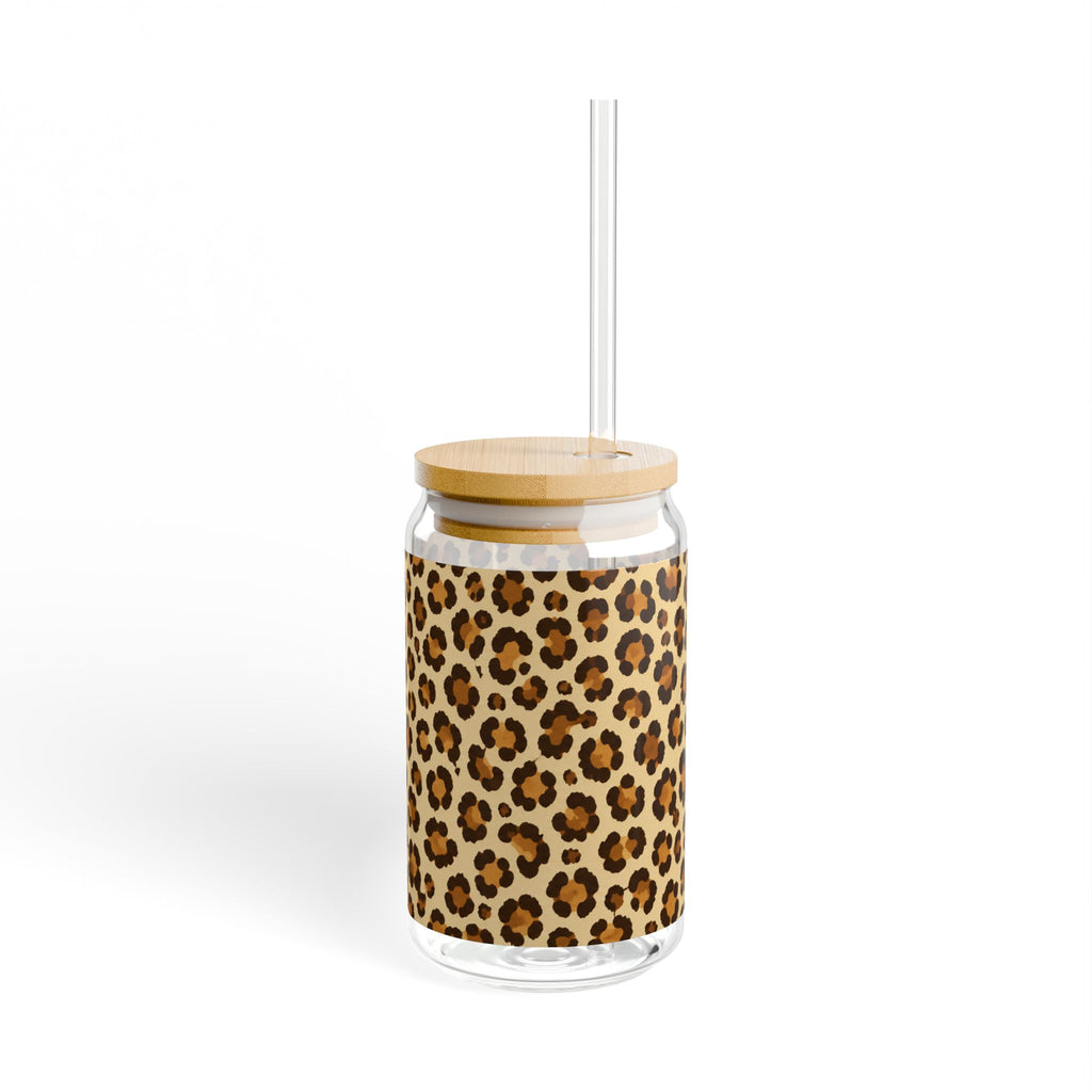 Leopard Print 16oz Sipper Glass – Reusable Straw Tumbler