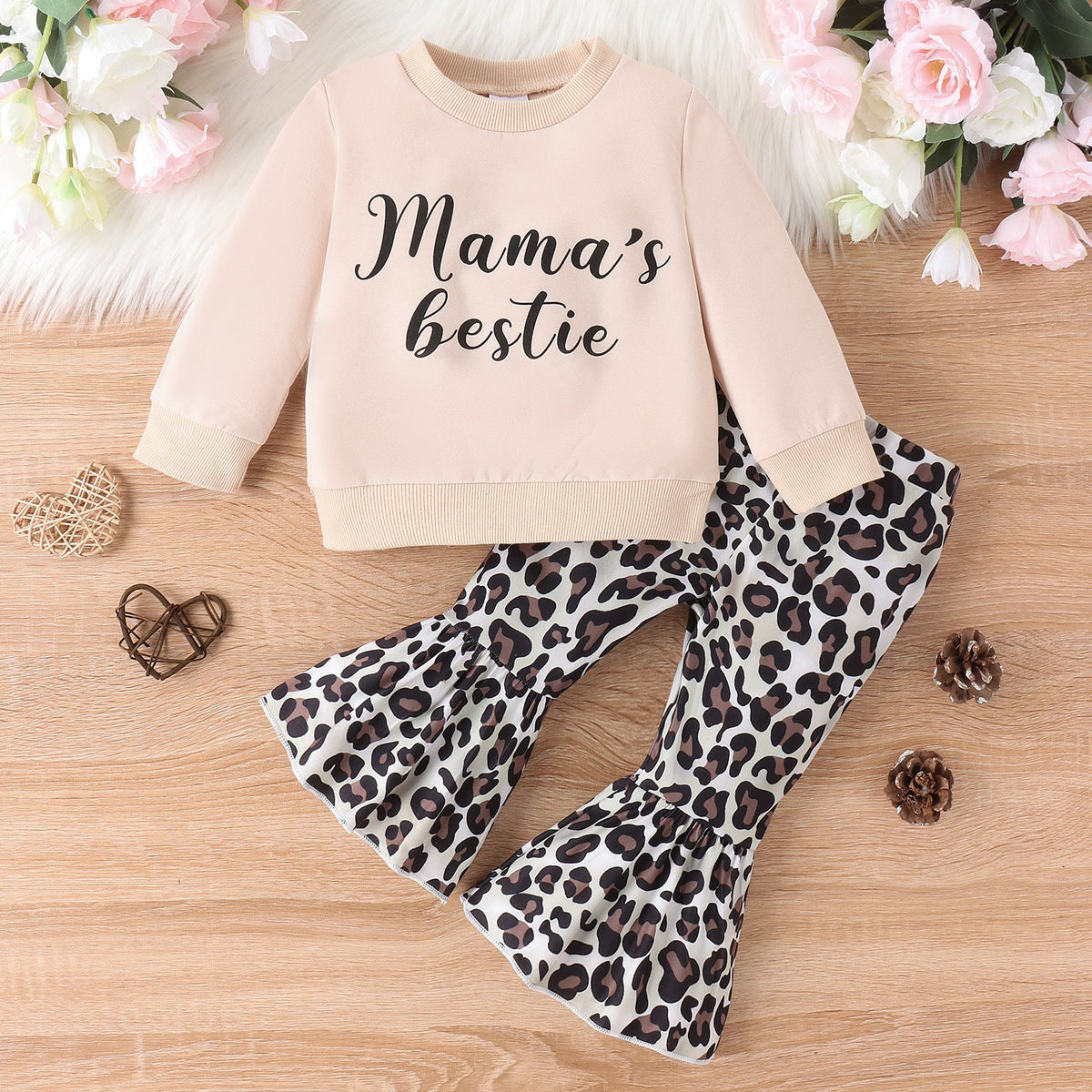 Mama’s & Auntie’s Bestie Leopard Bell Bottom Set