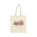 Canvas Tote Bag — "In My Cheetah Era" Leopard Print Bow Shopper