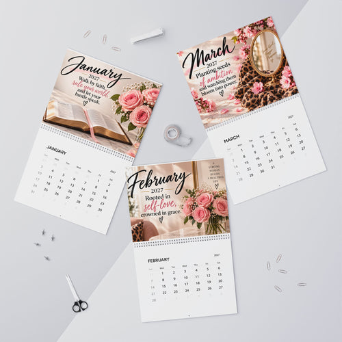 2027 Her Year: Faith • Focus • Strength • Growth Motivational Wall Calendar