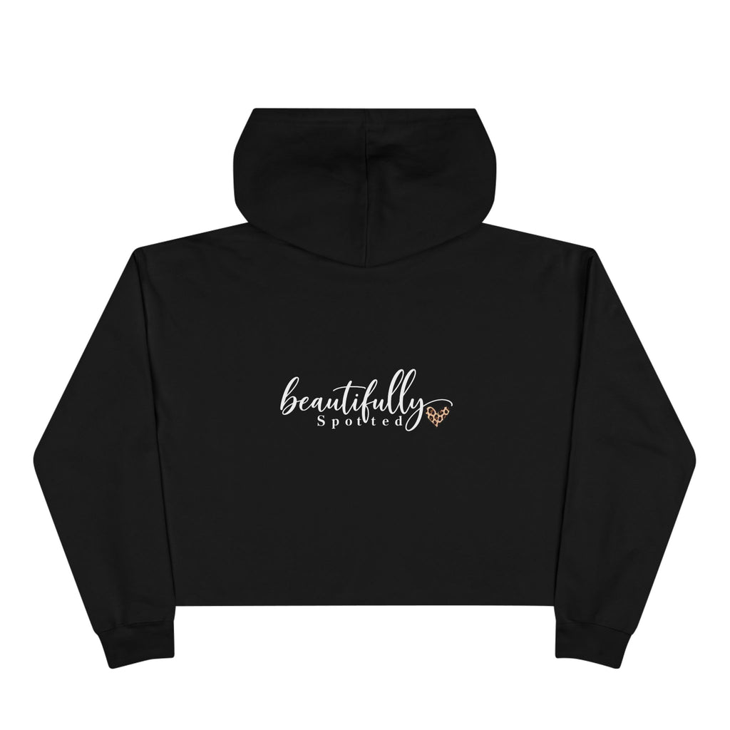 Beautifully Spotted™ Signature Crop Hoodie – Black, White & Leopard