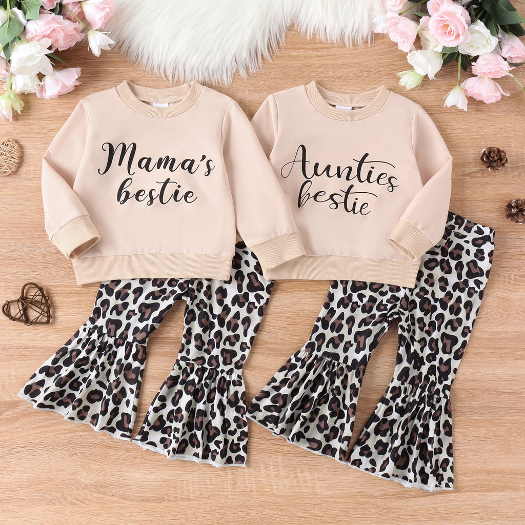 Mama’s & Auntie’s Bestie Leopard Bell Bottom Set