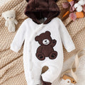 Cozy Teddy Plush Hooded Baby One-Piece