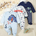 Little Dino 3-Piece Baby Boy Romper Set