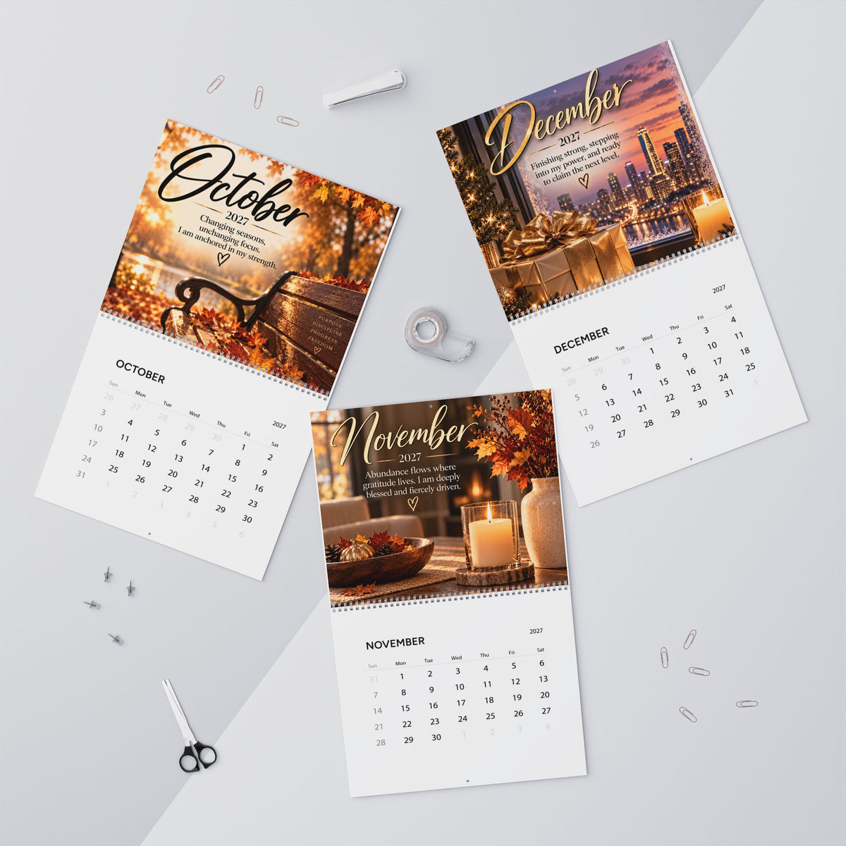 2027 Her Year: Faith • Focus • Strength • Growth Motivational Wall Calendar