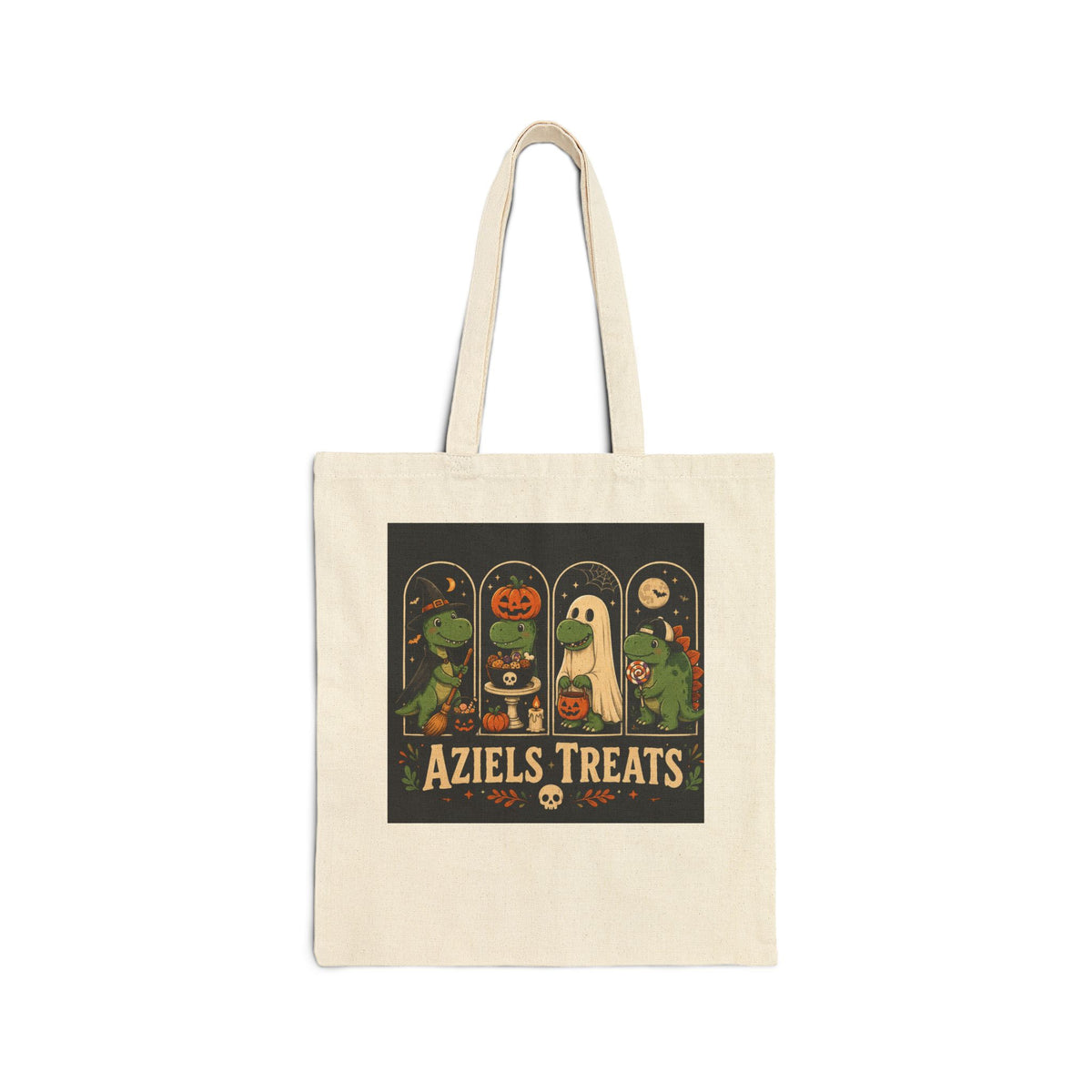 Aziels Treats Halloween Tote Bag- Personalized Kids Trick -or- Treat Bag