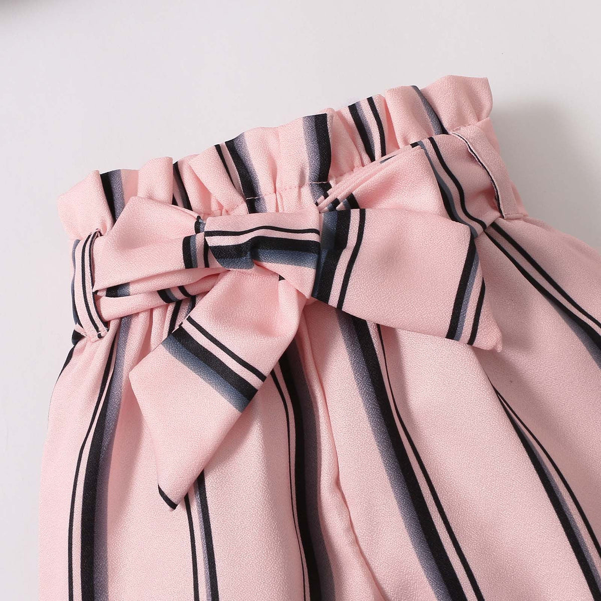 Little Loves Pink Stripe Bow Outfit Set