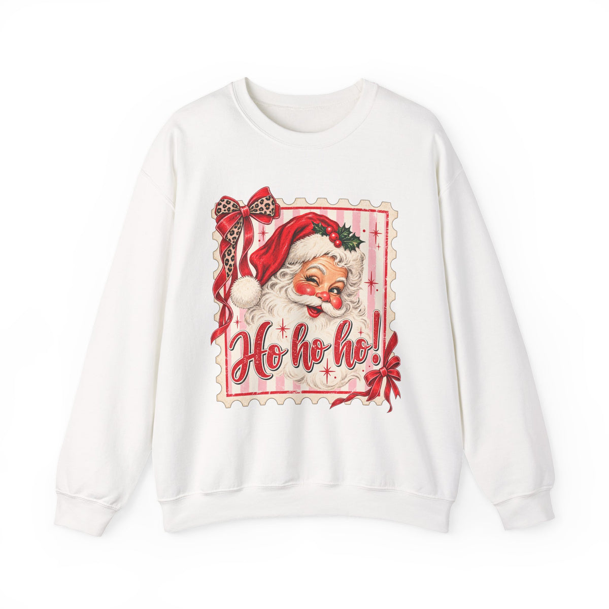 Vintage Santa Ho Ho Ho Christmas Crewneck Sweatshirt | Cute Holiday Pullover