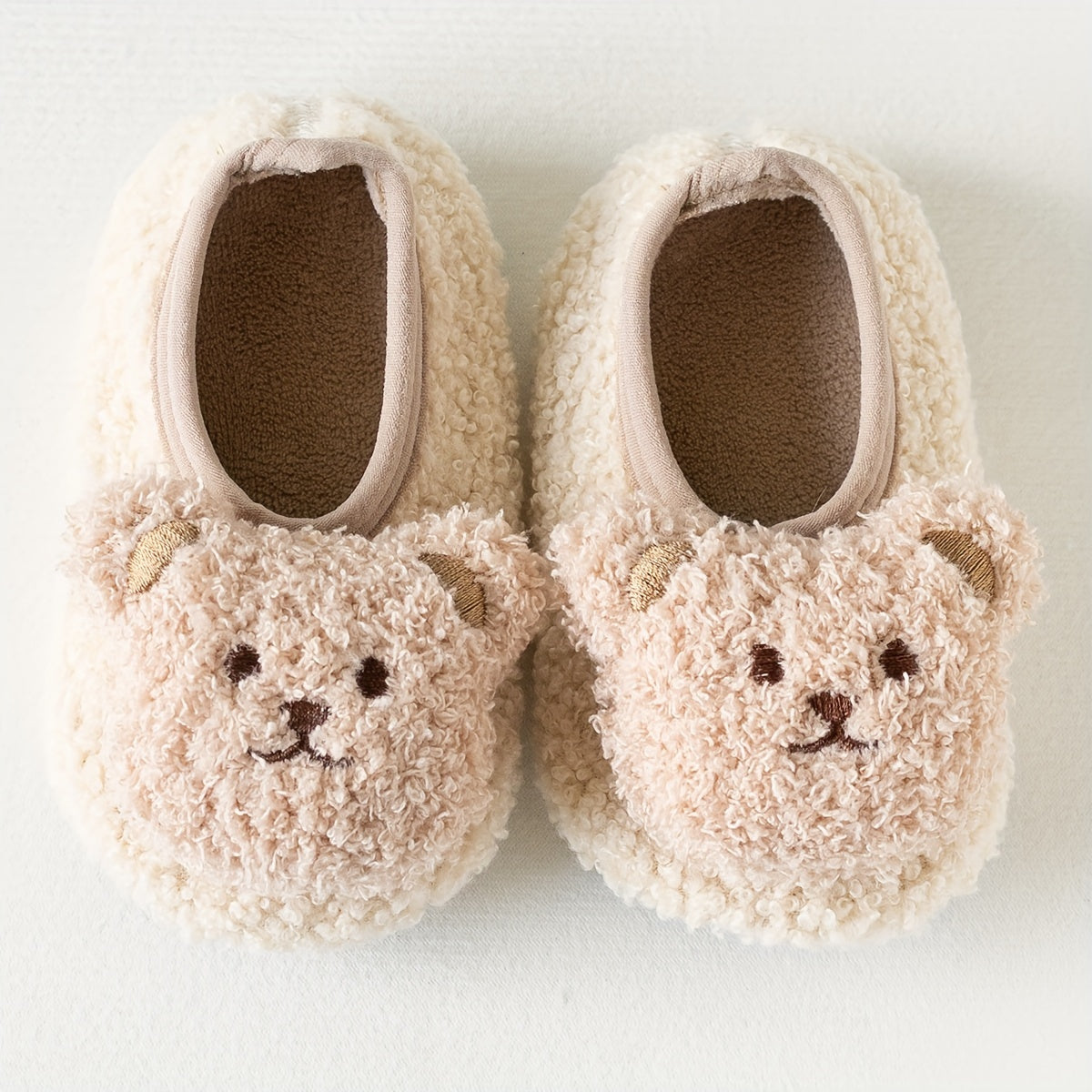 Lil Loves Cozy Bear Toddler Slipper Socks – Soft Non-Slip Indoor Shoes