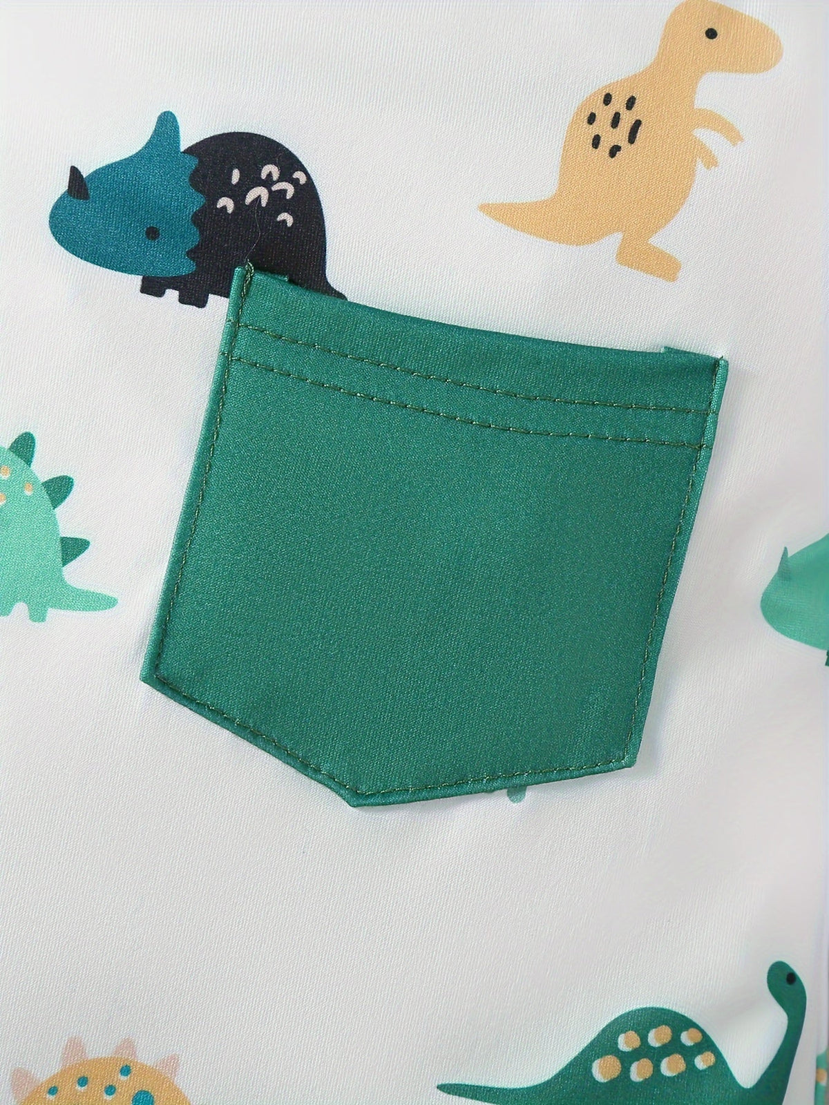 Little Dino 3-Piece Green Baby Boy Onesie Set