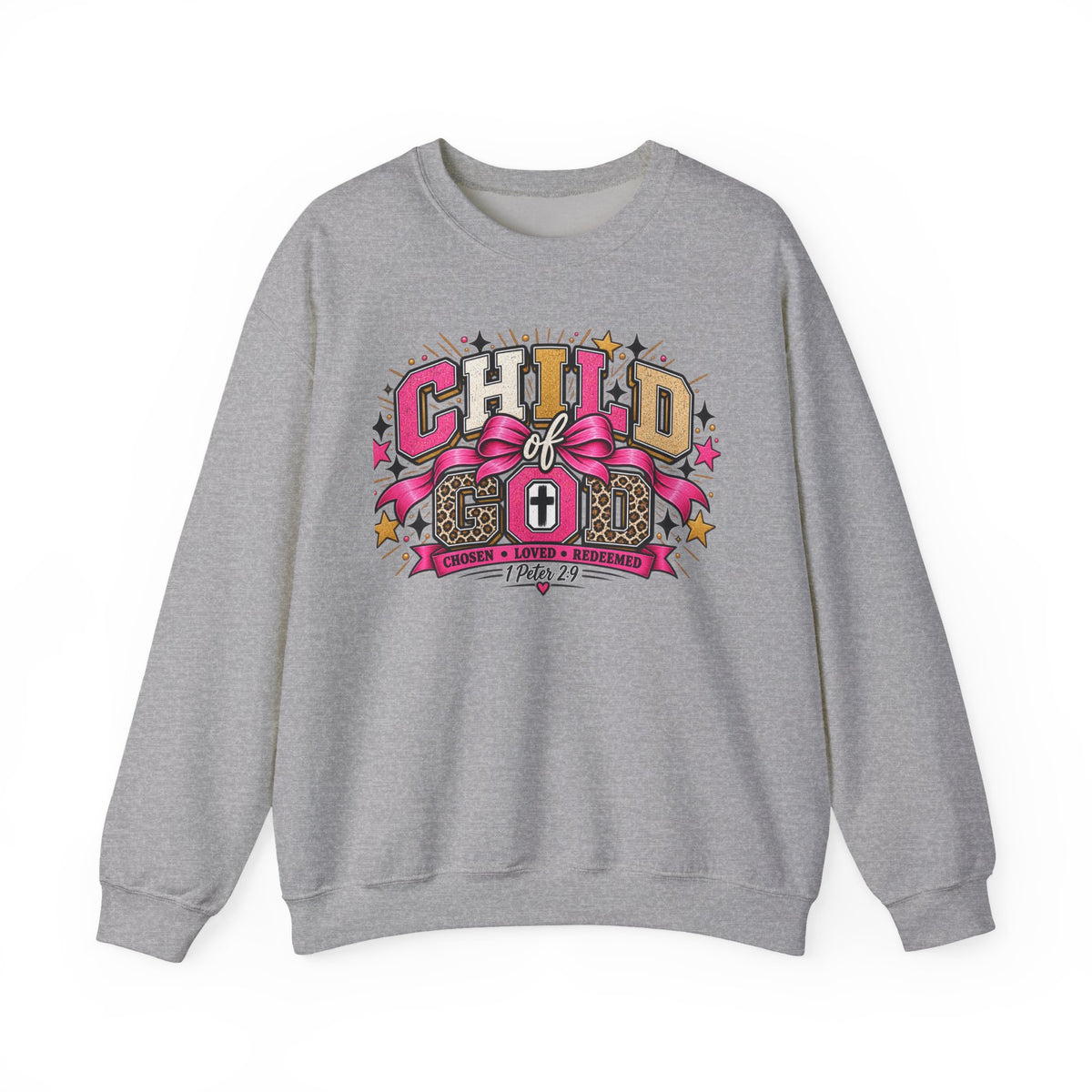 Child of God Sweatshirt | Christian Kids Faith Crewneck | Chosen Loved Redeemed