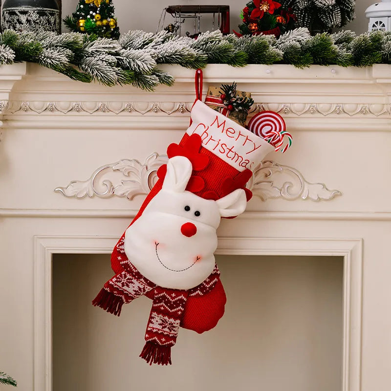3D Knit Christmas Character Stocking