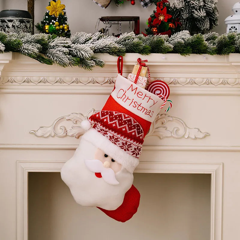 3D Knit Christmas Character Stocking