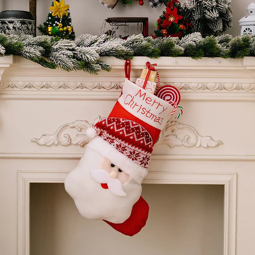 3D Knit Christmas Character Stocking