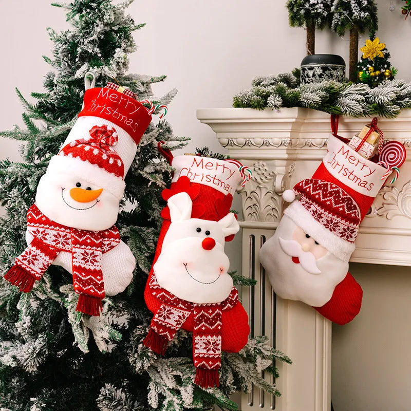 3D Knit Christmas Character Stocking